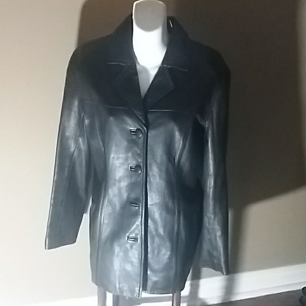 New, Never worn Black Leather Blazer Jacket